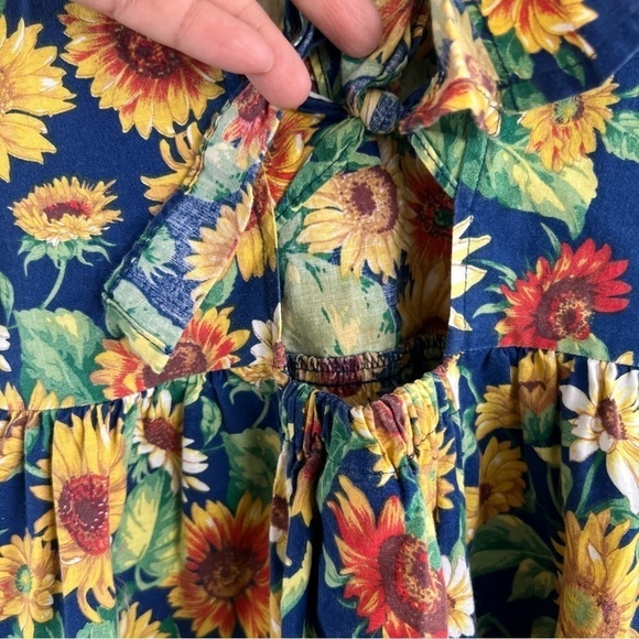 90s Sunflower Sundress Girls Size 16 - Picture 6 of 12